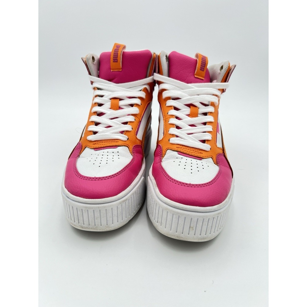 PUMA Carina Mid Women's White Pink Orange High Top Sneakers Size 8.5 - Picture 2 of 10